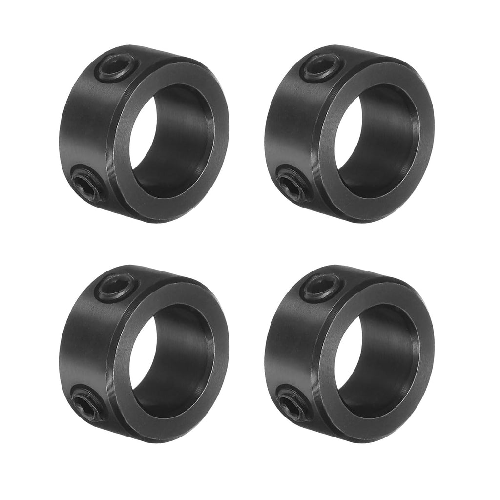 uxcell 4pcs Set-Screw Collars 10mm Bore, 1045 Steel Shaft Collars, 16mm OD, 8mm Width Axle Collar Clamp for Linear Rod Shaft Guide