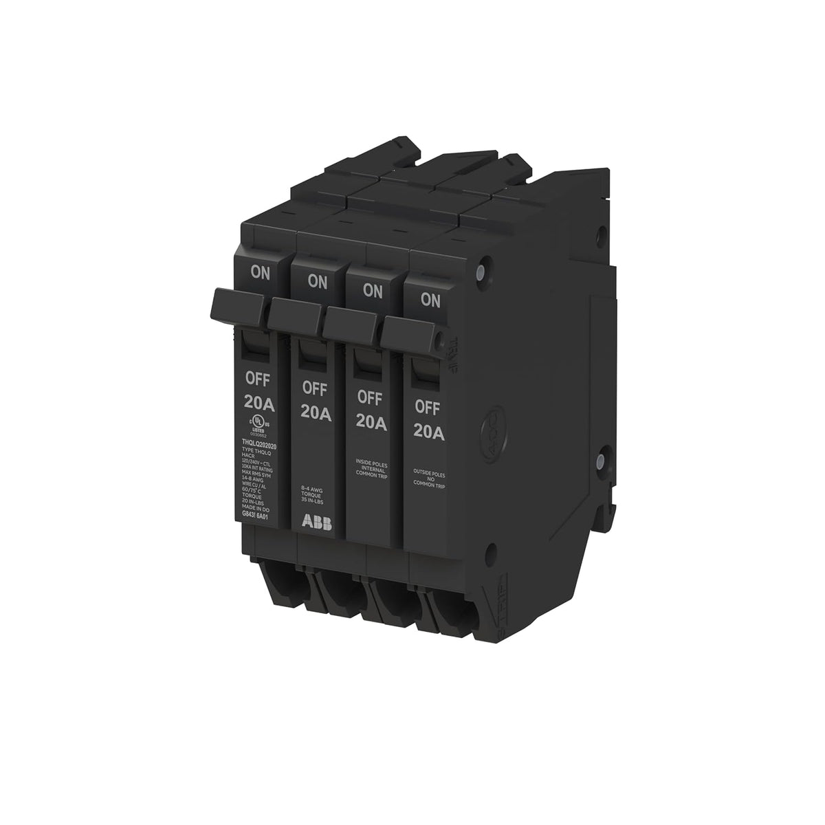 ABB Q-Line THQLQ202020 • Quad Circuit Breaker • 120/240 VAC