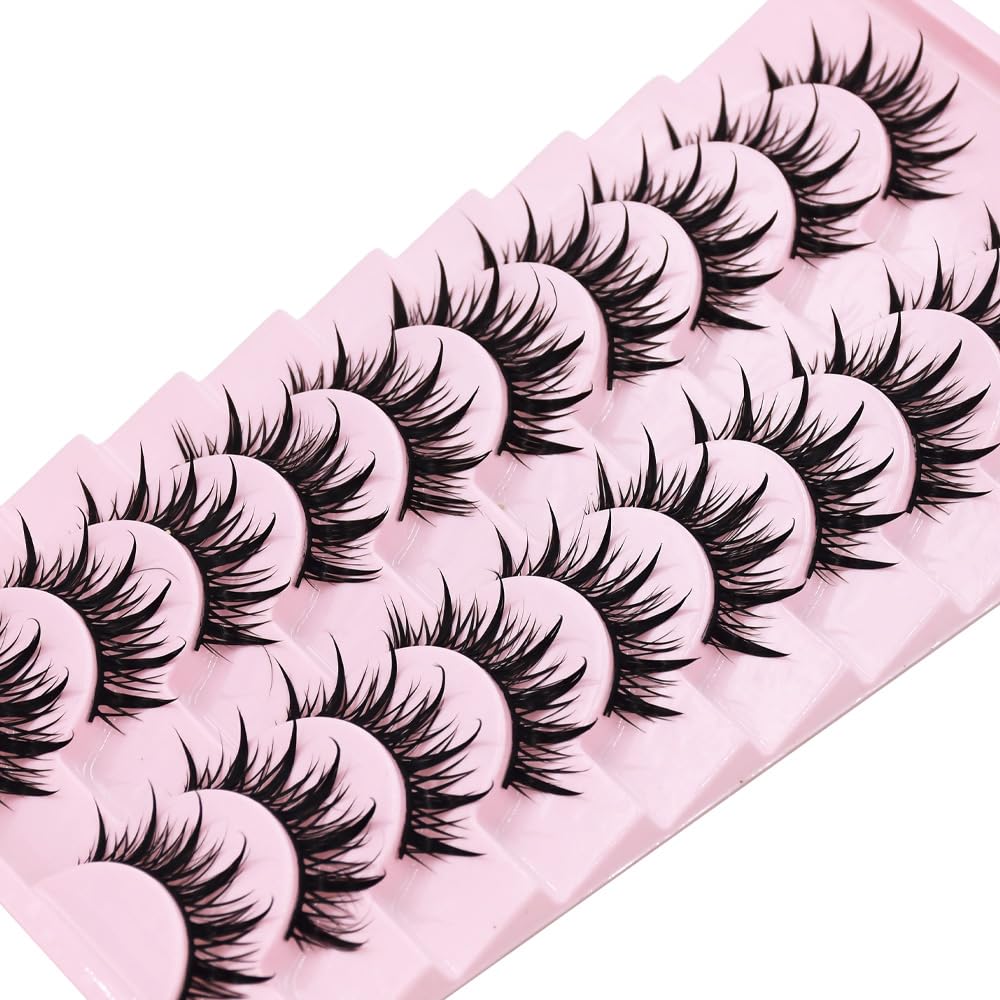 10 Pairs Manga lashes Cosplay Eyelashes Wet Look Japanese Style Makeup 16mm Thick Mink Eyelash Extension Masquerade