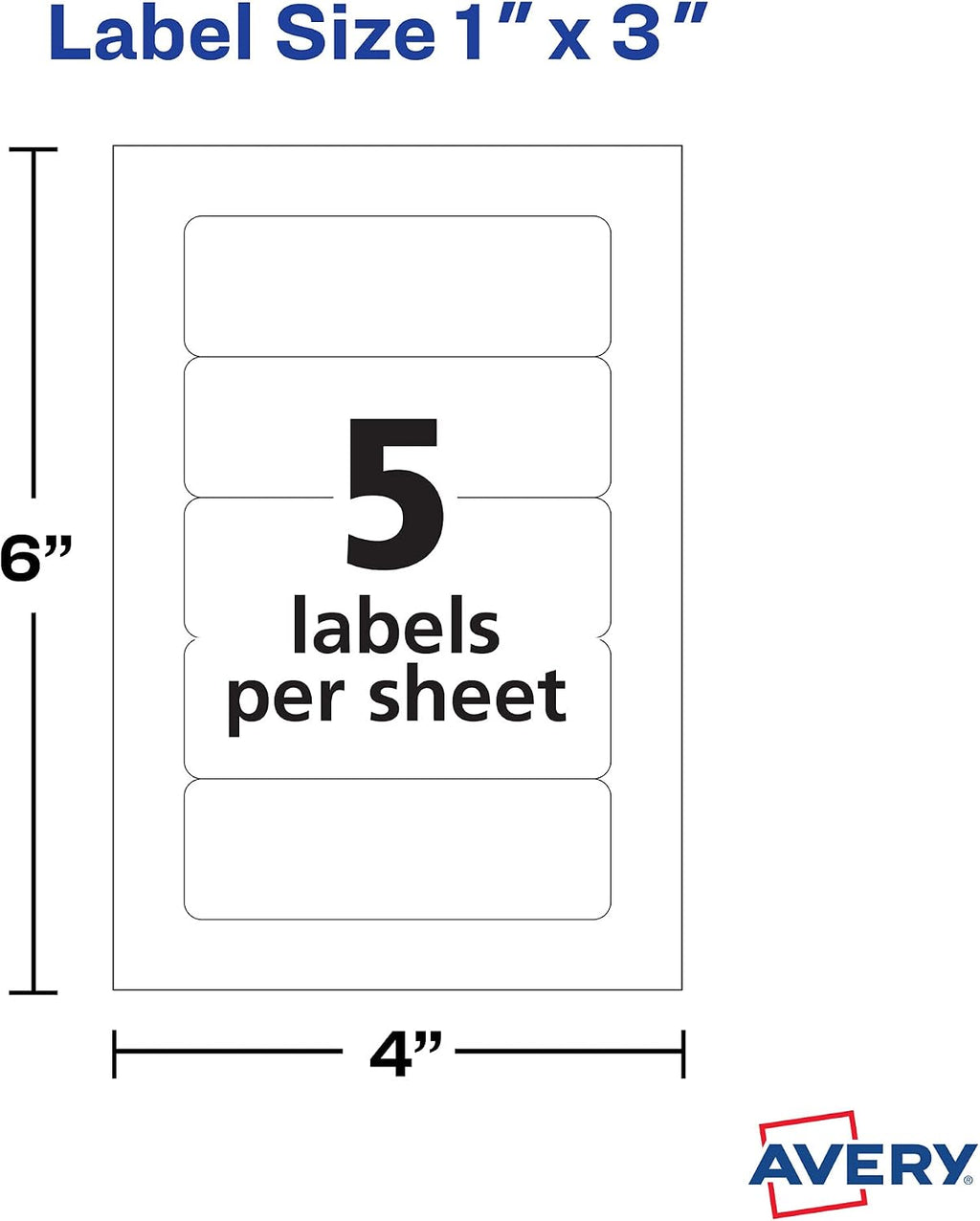 Multi-Use Removable Labels, 1" x 3", Print or Write ID Labels, White, 750 Total (3-Pack of 35436)