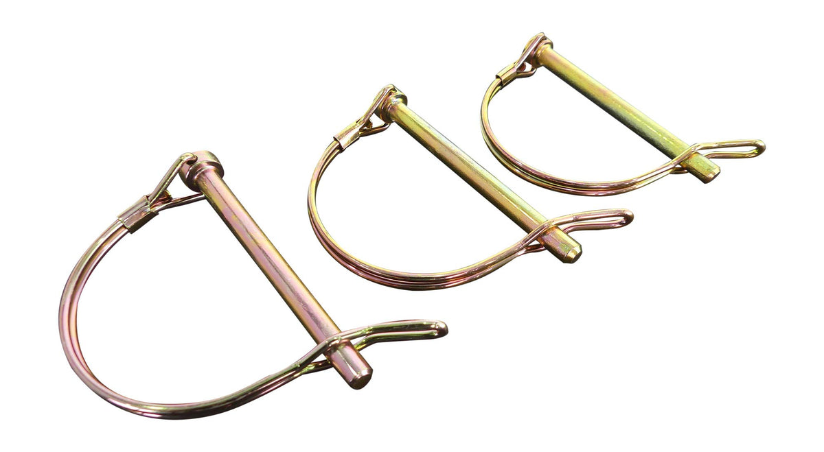Round PTO Wire Lock Hitch Pins 1/4” x 2-1/2”, 3 Pack Tech Team