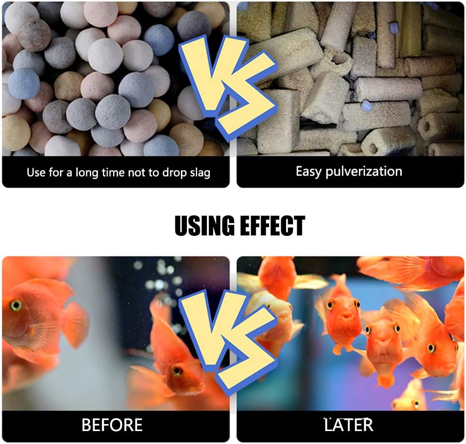 Aquarium Filter Media Ceramic Bio Balls Bio Filter Media Bio Ceramic Rings for Marine and Freshwater Fish Tank 99%
