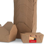 Take Out Food Containers Microwaveable Kraft Brown Take Out Boxes 45 oz (50 Pack) Leak and Grease Resistant Food