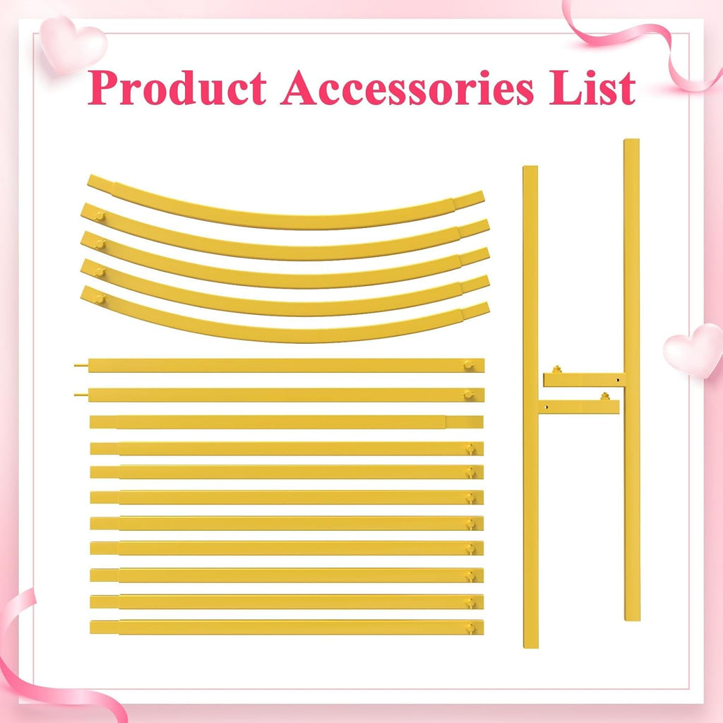 7.2FT Arch Backdrop Stand Gold Metal Wedding Arch Backdrop Stand