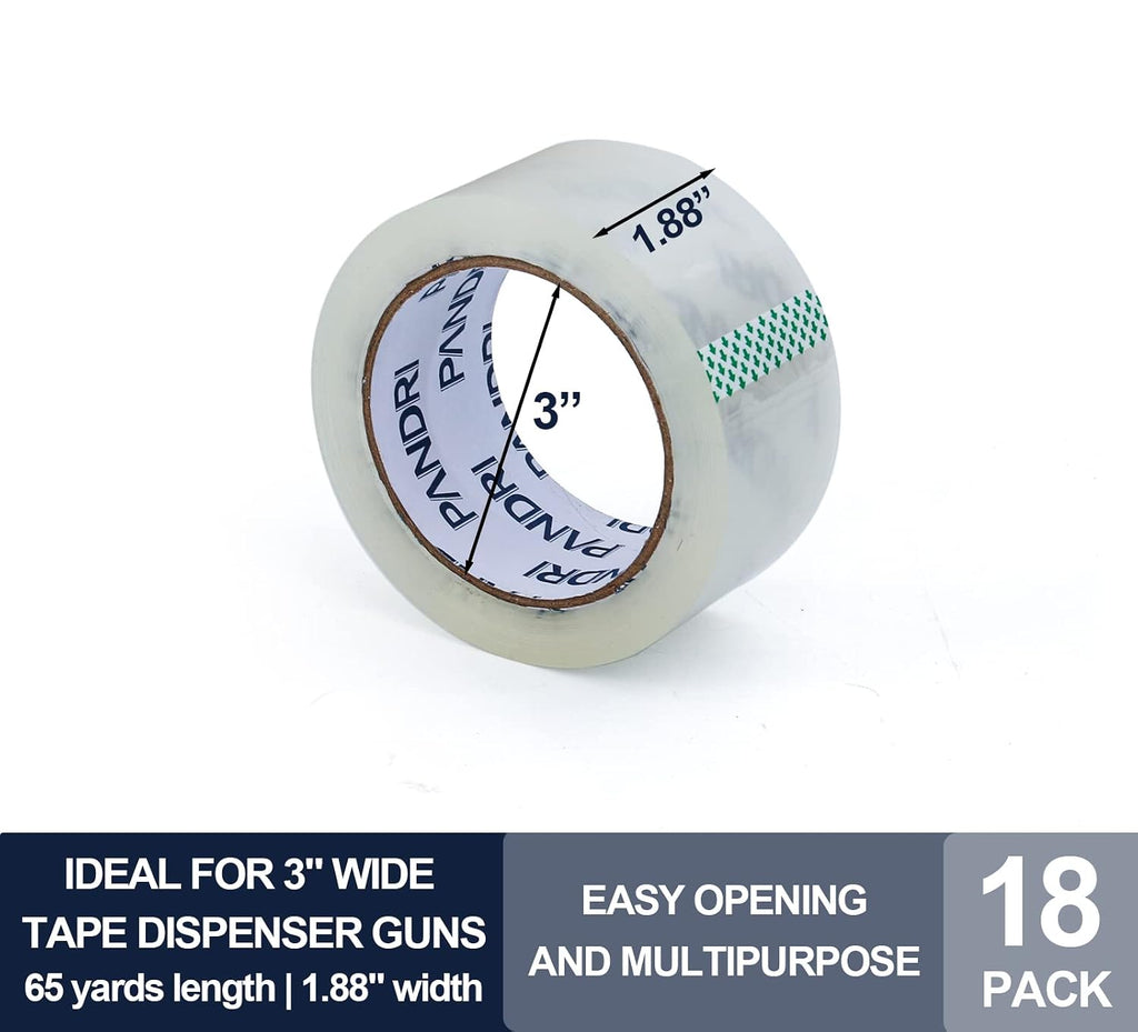 18 Pack Heavy Duty Packing Tape, 1.88" x 65yd Per Roll, Total 1170yd