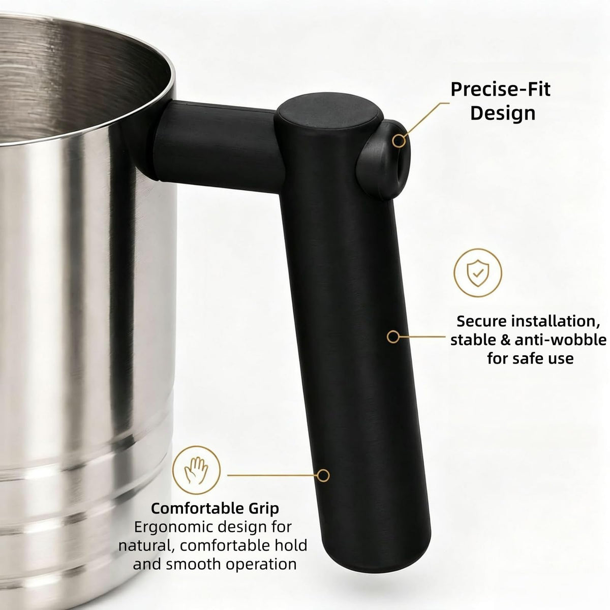 Replacement Handle Compatible with Ninja ES601 & ES701 – Ergonomic Non-Slip Grip for Milk Frothing Pitcher, Durable & Easy Install
