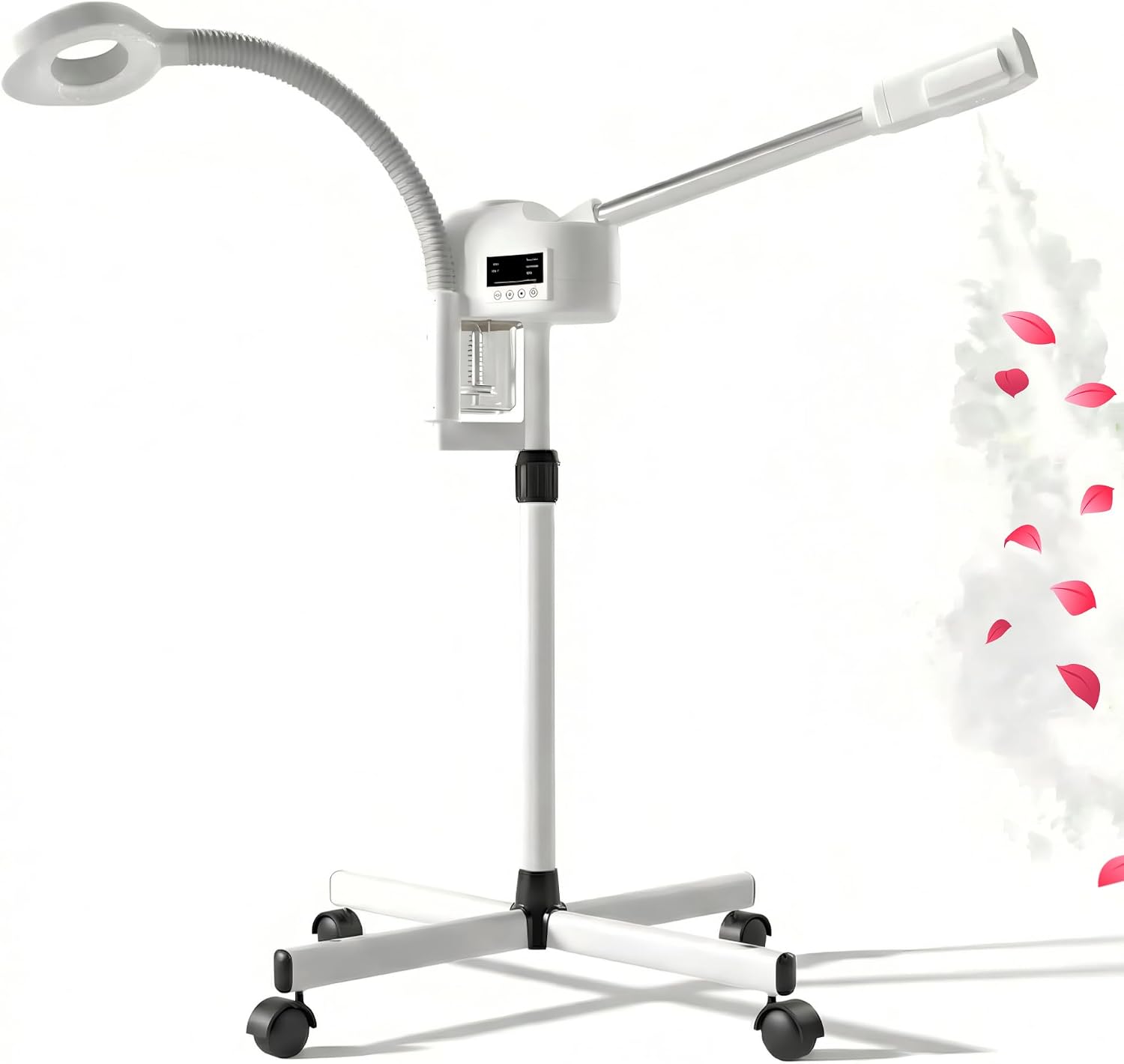 Professional Facial Steamer with Magnifying Lamp for Estheticians. | 2 in 1 Ozone Steamer for Face, White.