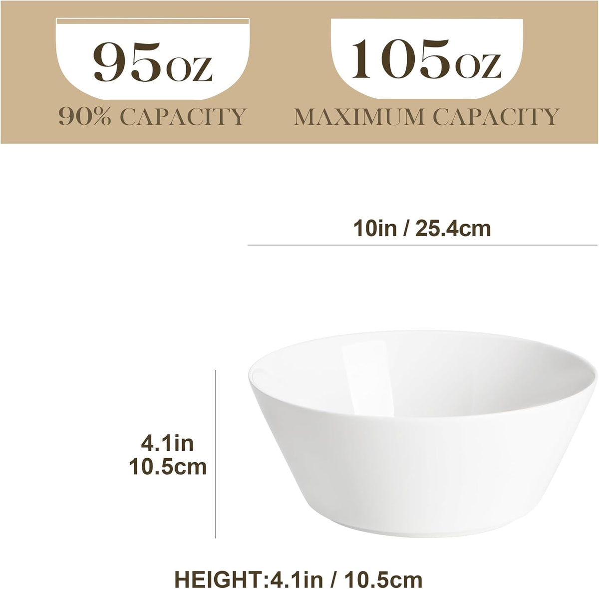 105 OZ Large Serving Bowls Ceramic Salad Soup Bowls Set of 2