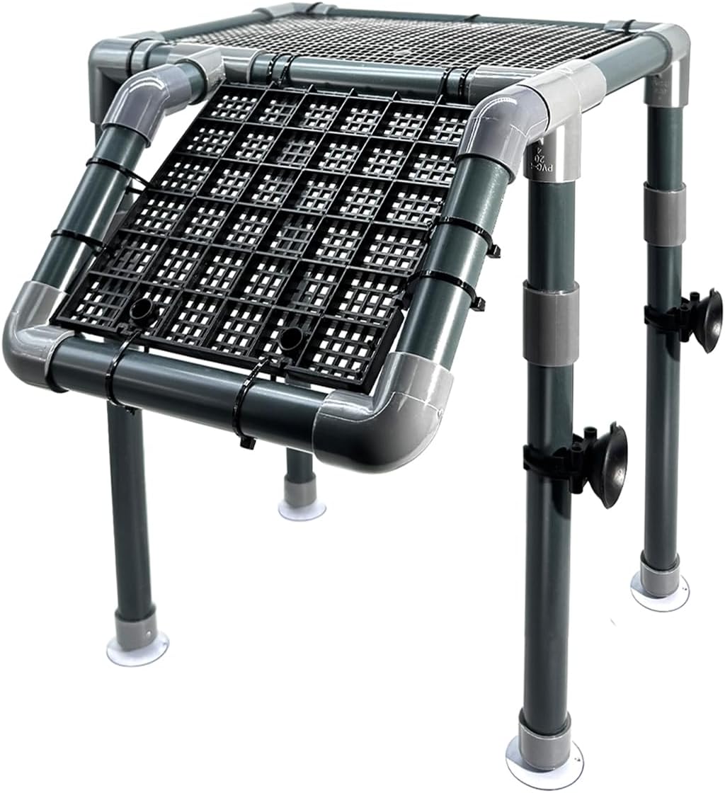Large Basking Platform for Aquatic Turtles, 10.8" Width Resting Area, Adjustable Height Turtle Basking Platform with