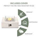 35-inch Outdoor Fire Pit Table, Terrazzo White Square Fire Pits