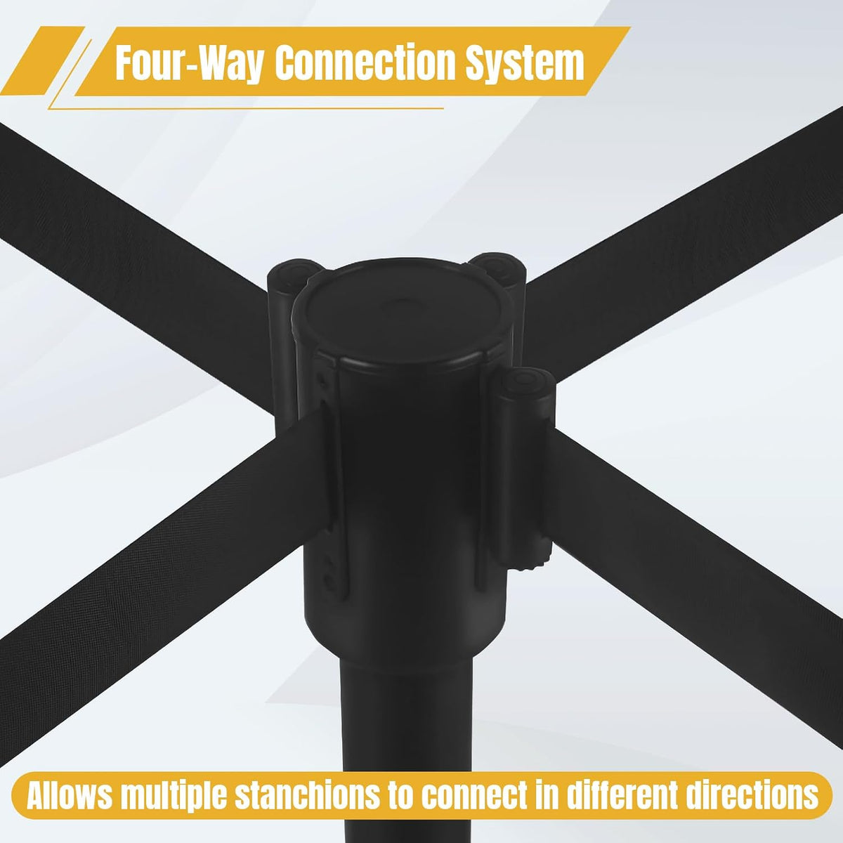Crowd Control Barriers, 2 Pack Stanchions with 16.4 Ft Retractable Belt
