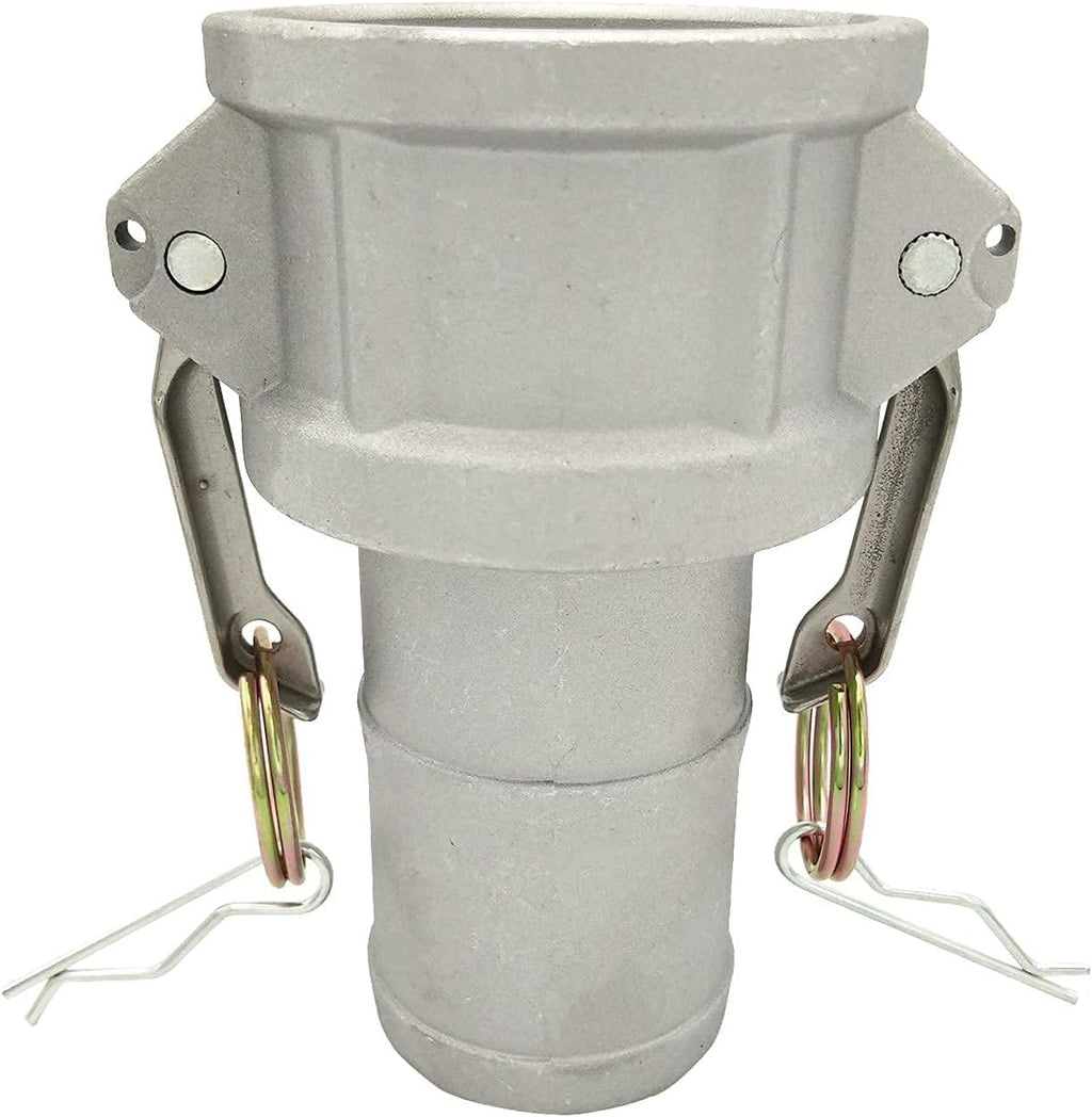 2PCS Global Type C Cam and Groove Hose Fitting, Socket x Hose ID Barbed, with 2 PCS Camlock Gasket Fitting(1.5")