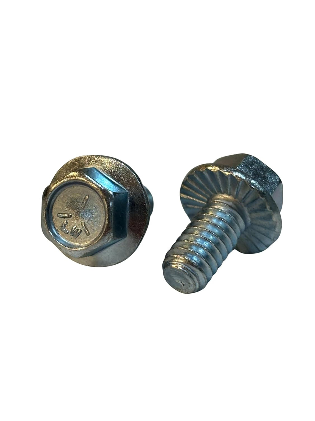 (100 Pieces) 1/4-20x1/2 Grade 5 Serrated Hex Flange Bolts Screws UNC Coarse Full Threads Zinc Clear Trivalent