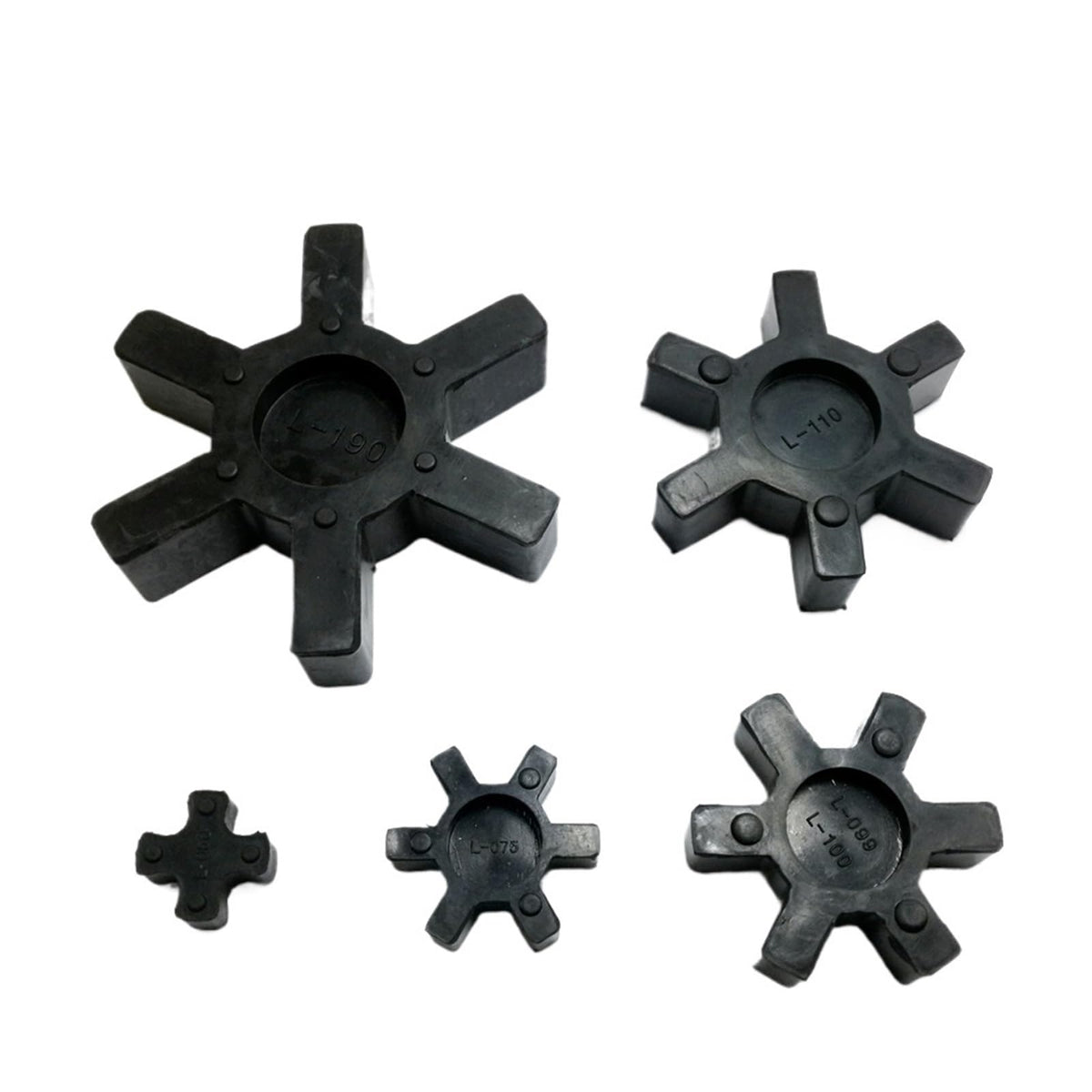 Coupling Buffer pad L-Type Coupling Rubber Elements,Flexible Couplings,Polyurethane Model L35-L225,D035(Black,L50-50 Pieces)