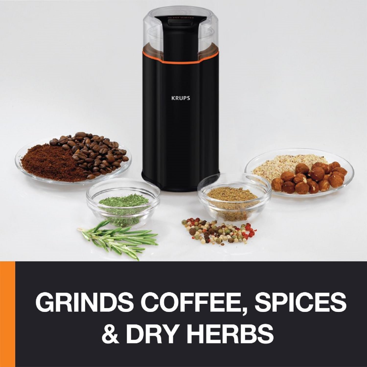 Silent Vortex Electric Coffee Grinder: 3 oz Capacity, 5x Quieter, 175W Motor for Coffee Beans, Spices & Herbs