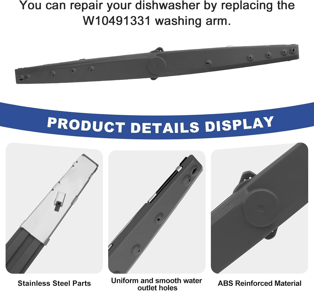 WPW10491331 Dishwasher Lower Spray Arm for Whirlpool Amana Admiral Maytag
