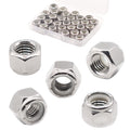 6# 32 Lock Nuts - Nylon Insert Hex LockNuts,304 Stainless Steel,Plain Finish (150 Pack)