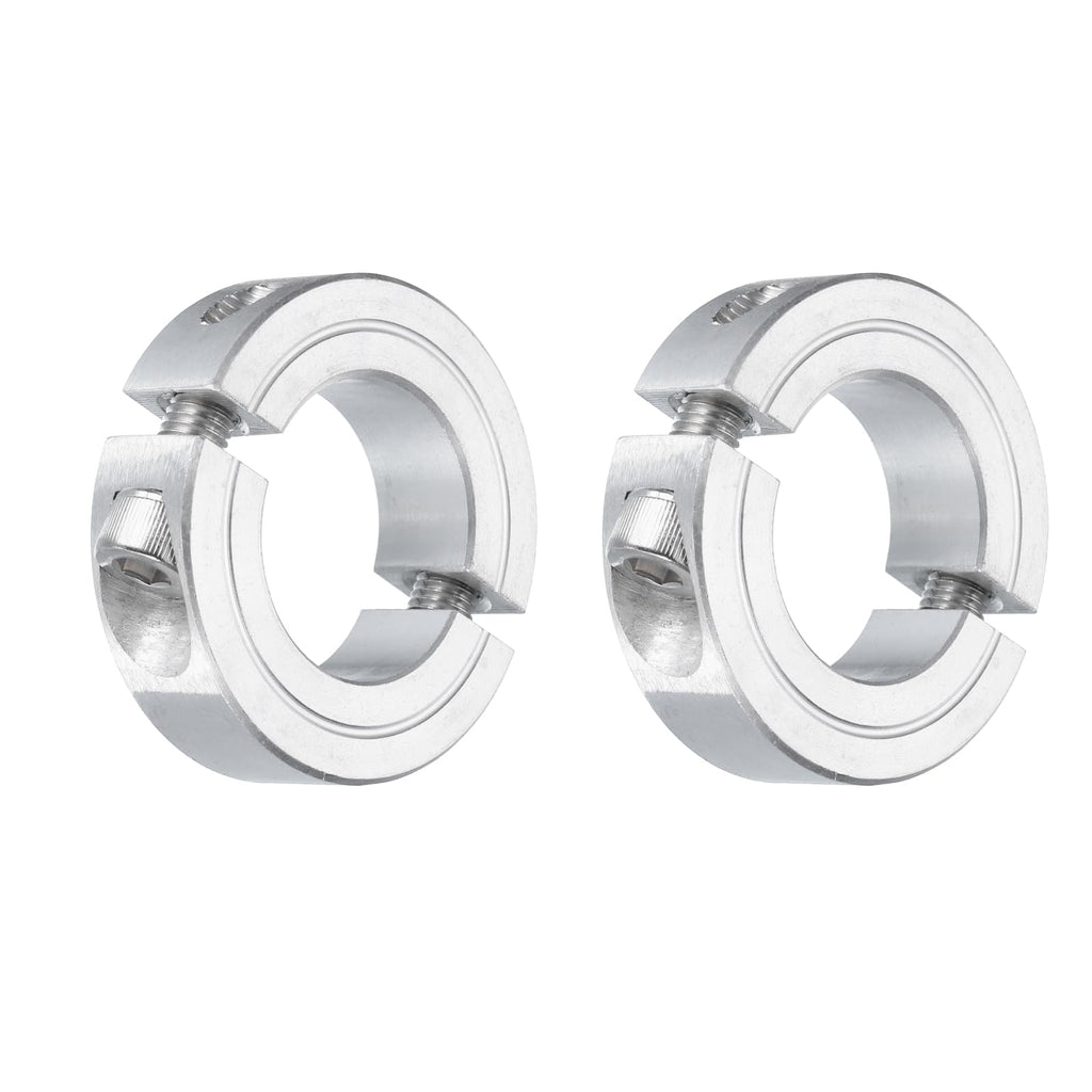 uxcell 2Pcs Double Split Clamp-On Shaft Collar 1" Bore, Aluminum Alloy