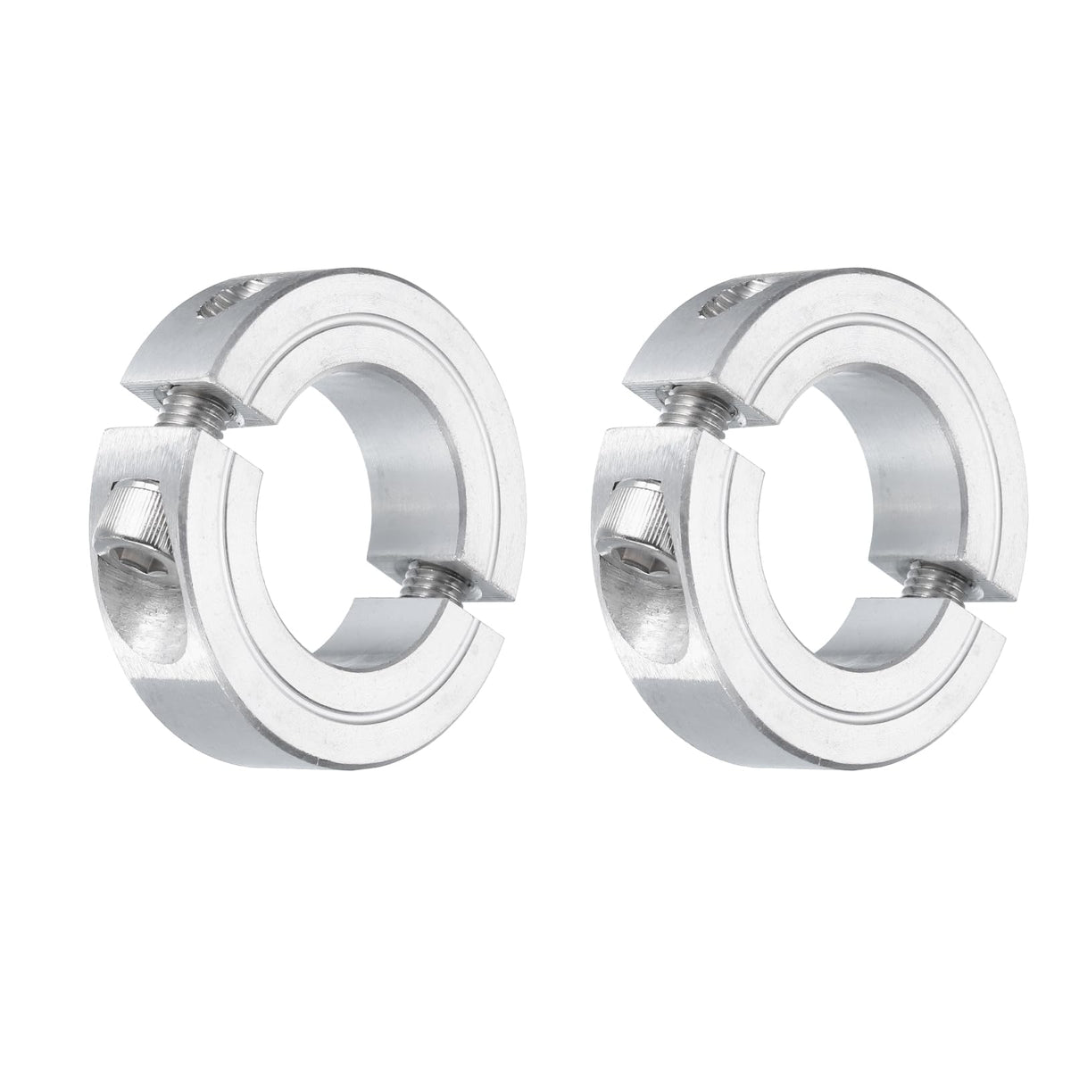uxcell 2Pcs Double Split Clamp-On Shaft Collar 1" Bore, Aluminum Alloy