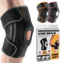 ELITE Knee Brace with Side Stabilizers & Patella Gel Pads for Maximum Knee Pain Support and fast recovery for men and