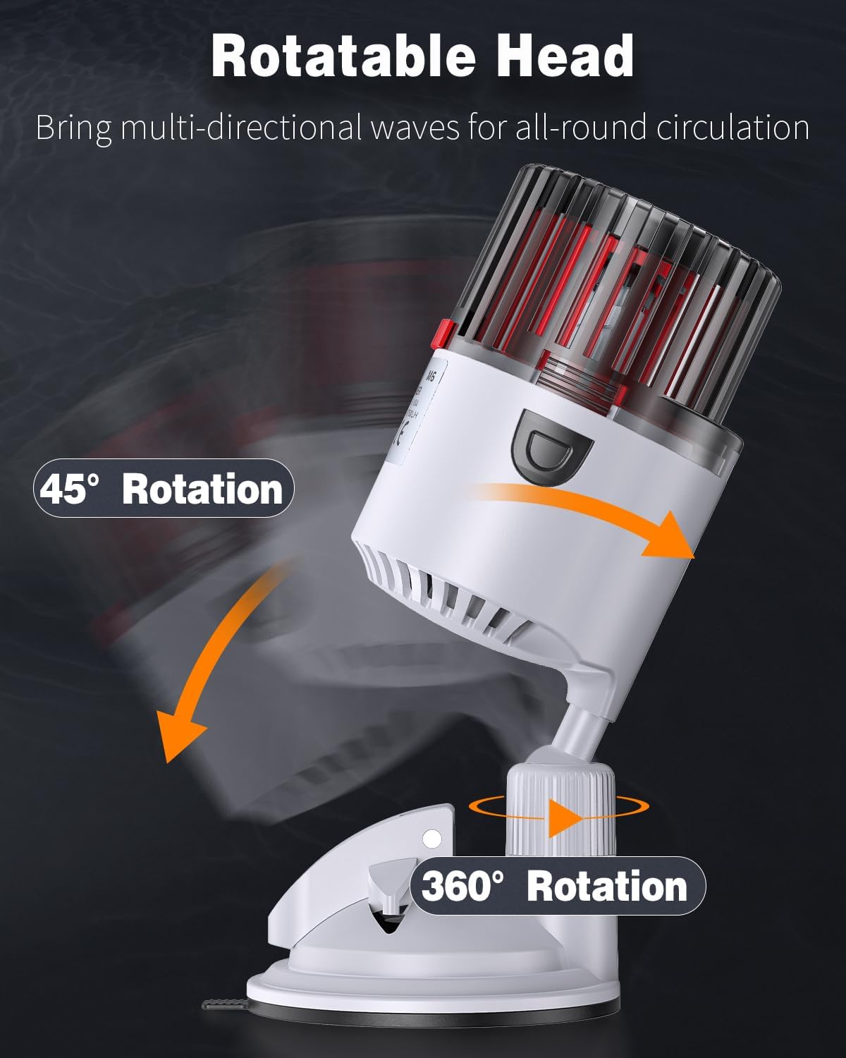 Aquarium Wave Maker for Fish Tanks up to 150 Gallons 2000 GPH Adjustable Circulation Pump with Strong Suction Cup
