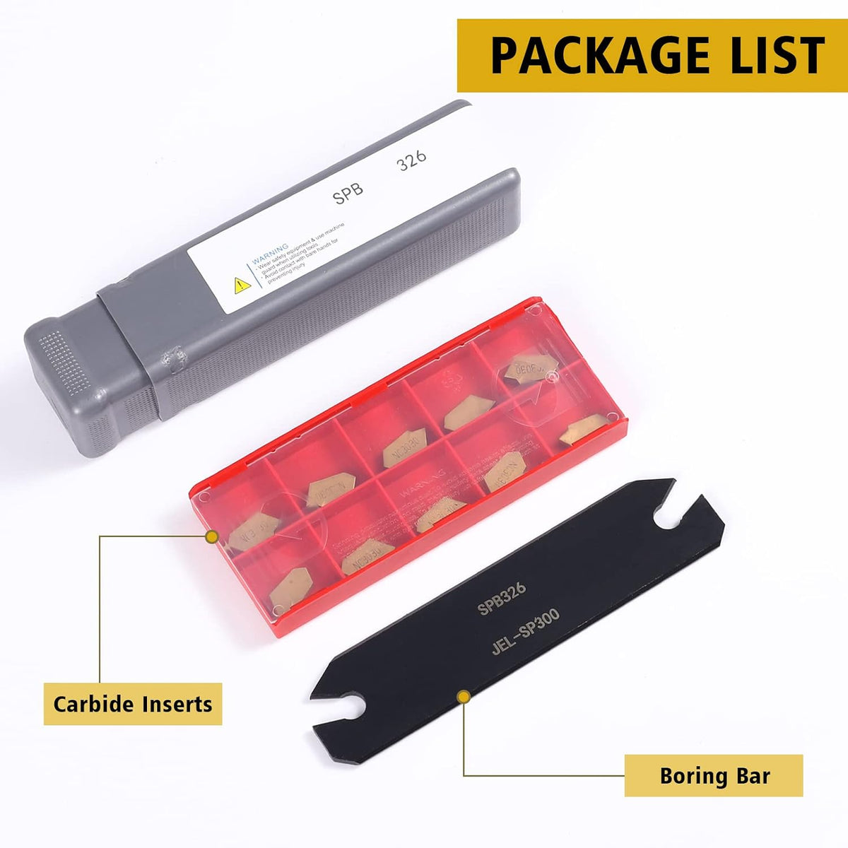 VerRich Lathe Parting tool,Lathe Cut Off Tool SPB326 with 10pcs GTN-3 NC3030 Carbide Inserts