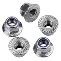 M4-0.7 (50 Pack) Hex Flange Locknuts, Serrated Flange Washer, Stainless Steel 304 (18/8)