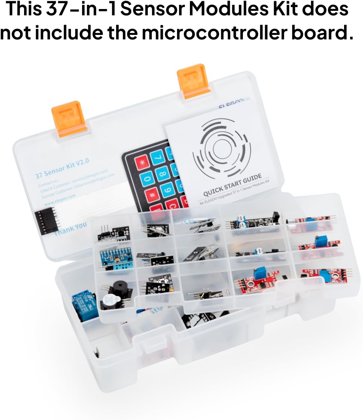 ELEGOO 37 in 1 Sensor Modules Kit with Tutorial Compatible with Arduino | Upgraded Parts, Suitable for UNO R3 MEGA