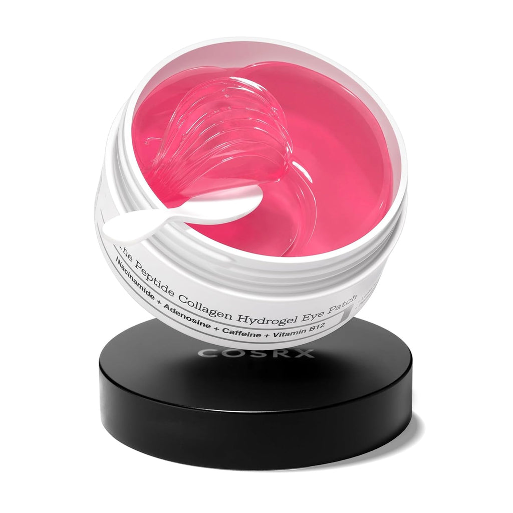 Pink Peptides Collagen Hydrogel Eye Patch for Puffy Eyes (60) | Cooling & Firming Under Eye Patches with 4-Peptide &