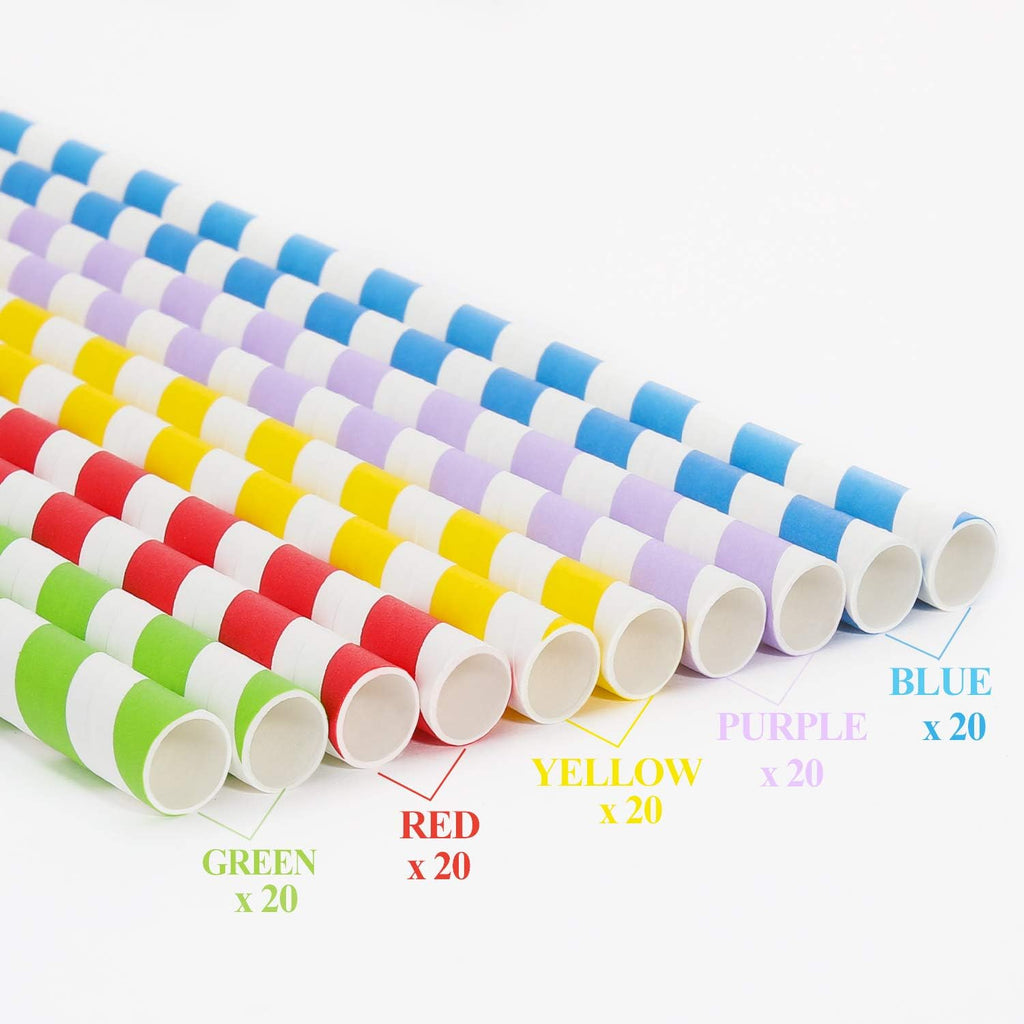100 Pack, Extra Wide Paper Smoothie, Boba Straws - 10 mm Wide Biodegradable Straws for Bubble Tea (Tapioca, Boba