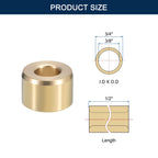HiPicco Sleeve Bearing, 3/8" Bore x 3/4" OD x 1/2" Length Cast Brass Self-Lubricating Bushing Plain Shaft Bearings
