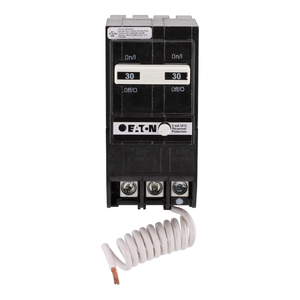 CUTLER-HAMMER BRN230GF 30 Amp Double Pole Circuit Breaker - GFCI Protection, 120/240V, Pigtail Neutral, UL Listed (1)