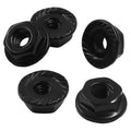 Jiozermi 6-32 Serrated Flange Hex Lock Nuts, Black, 50PCS