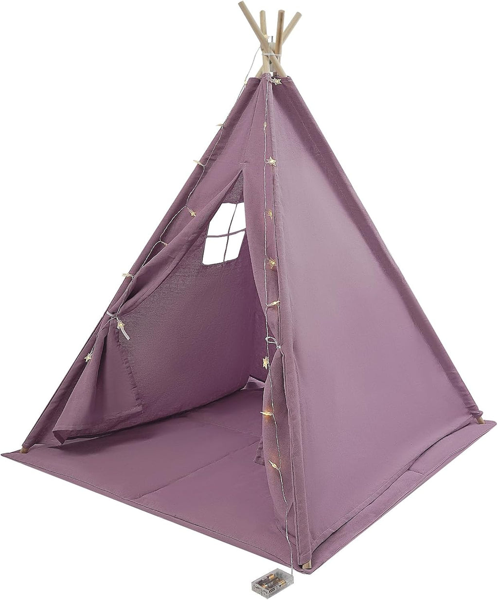 Teepee Tent for Kids with Star Lights, Foldable Play Tent for Girls & Boys, Washable Indoor Toddler Tent, Cozy Warm