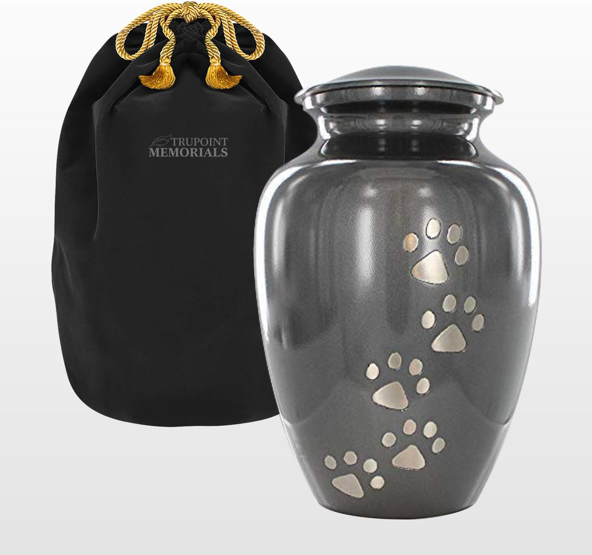 Pet Urn for Dogs and Cats Ashes, Paws Print Grey Cremation Urns for Pets - Grey, Small Up to 17lb