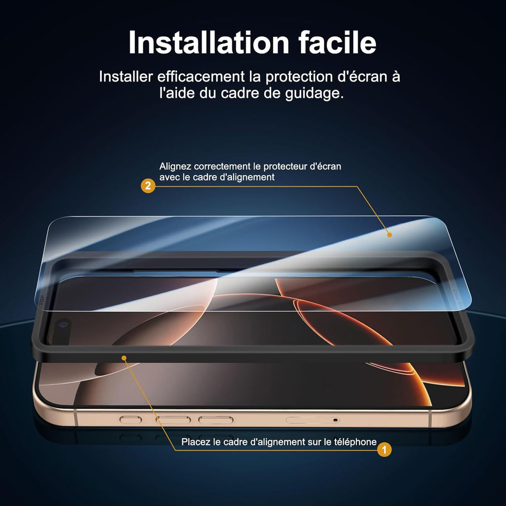 3 Pack Designed for iPhone 16 Pro, iPhone 17, 17 Pro Screen Protector (6.3 inches), Enhanced Tempered Glass