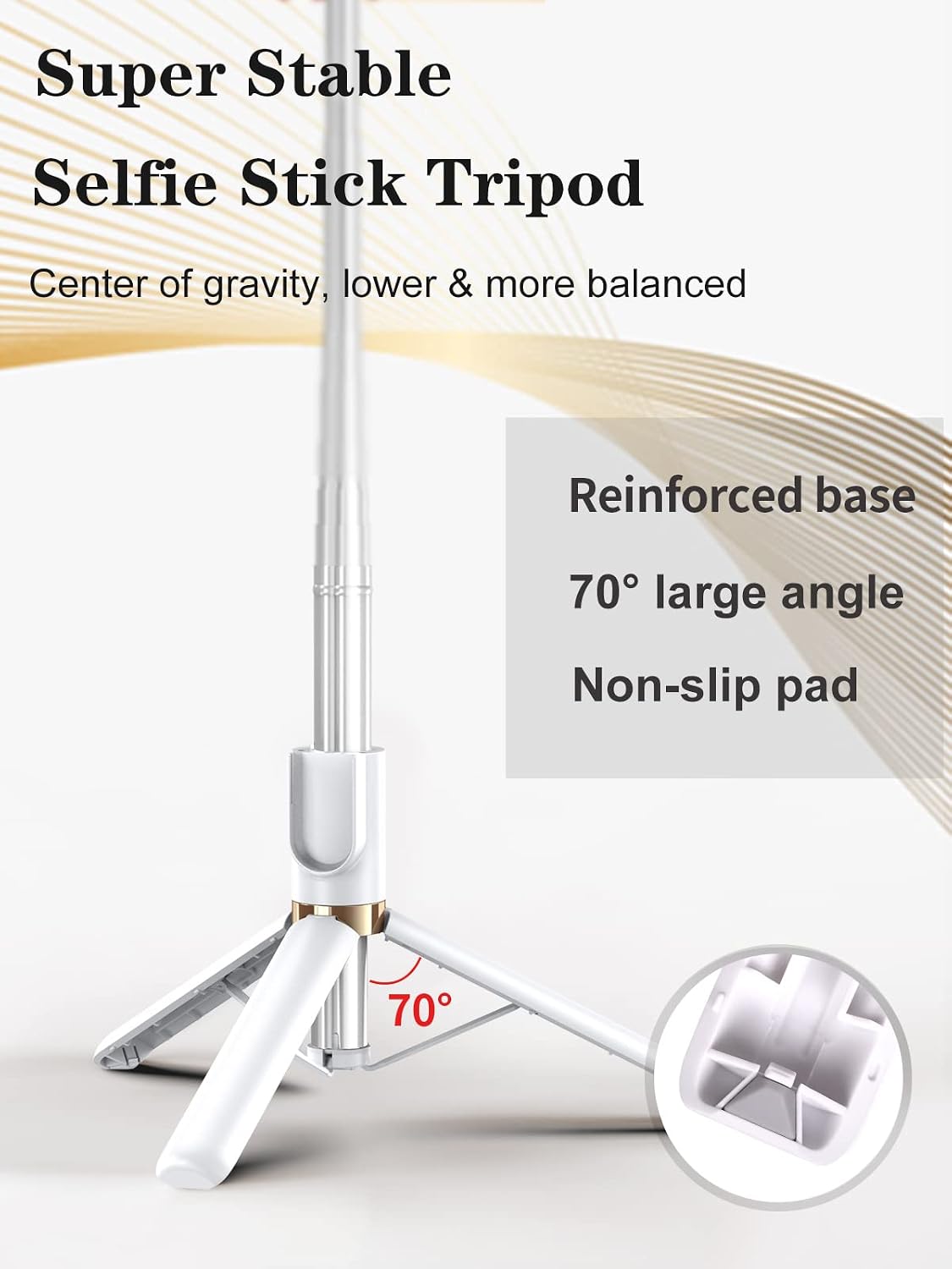 Selfie Stick Tripod with Wireless Remote, 46'' Cellphone Selfie Stick Tripod with LED Fill Light, for iPhone
