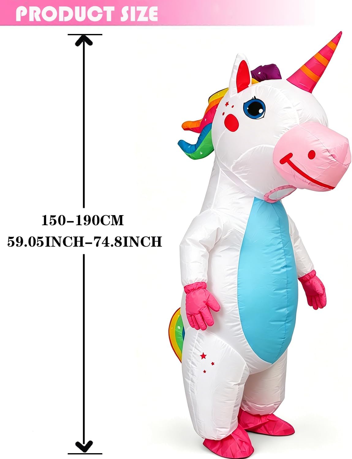 Inflatable Unicorn Costume Adult,Funny Unicorn Blow Up Costumes for Halloween Party Cosplay,Unicorn Suit for Men Women