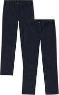 Girls' School Uniform Pull on Stretch Twill Pant, Straight Leg, Multipack