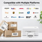 Bluetooth Thermal Label Printer, Wireless Shipping Label Maker for Business