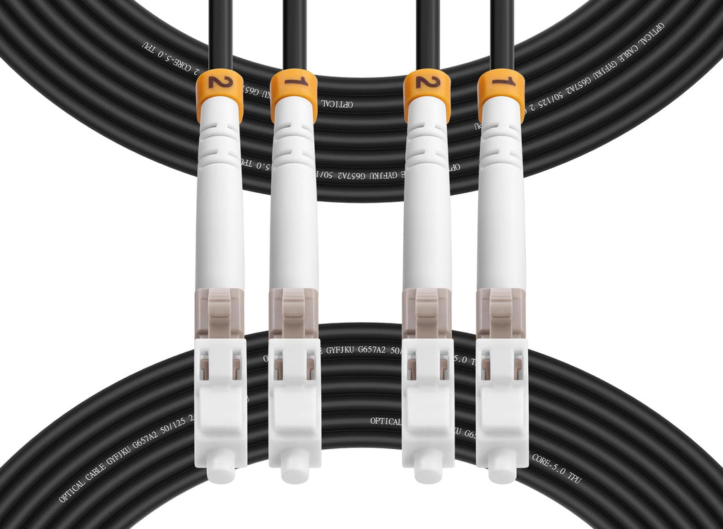 Outdoor LC to LC OM3 Fiber Patch Cable Multimode TPU, 25M(82ft)