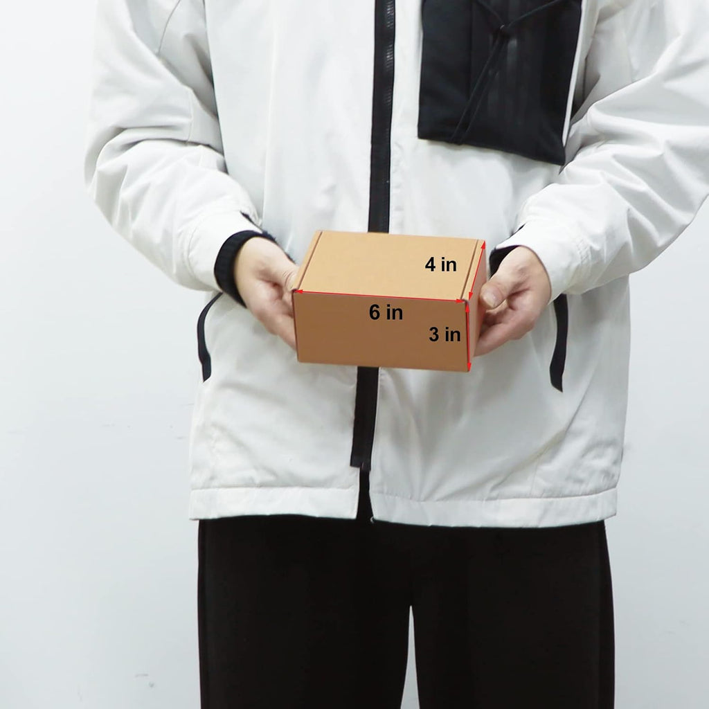 6x4x3 Inches Shipping Boxes Pack of 50, Small Corrugated Cardboard Box for Mailing Packing Literature Mailer