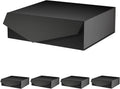 5 Large Black Magnetic Gift Boxes with Lids, 13.5x9x4.1 Inches