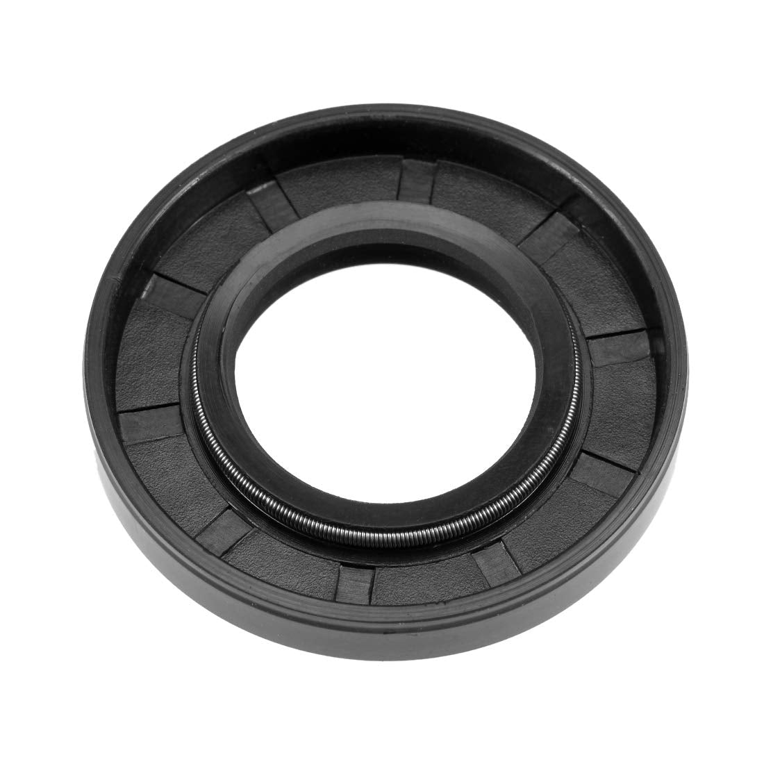 uxcell Oil Seals Rubber TC 25x47x7mm Double Lip w/Spring Black