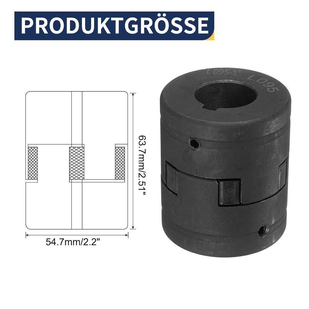 uxcell 1" L095 Flexible 3-Piece L-Jaw Coupling Coupler Set