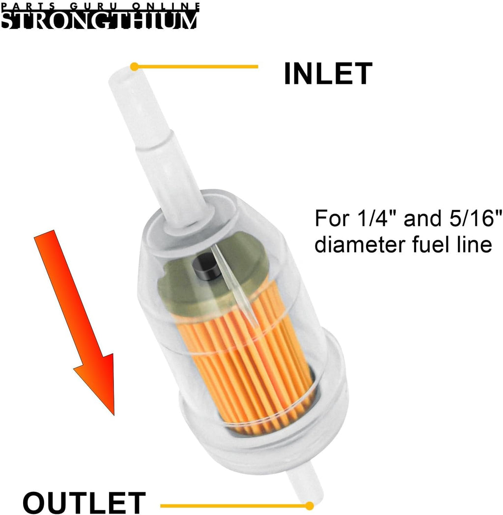 Strongthium 10PCS 1/4" & 5/16" Inline Fuel Filters with Magnet