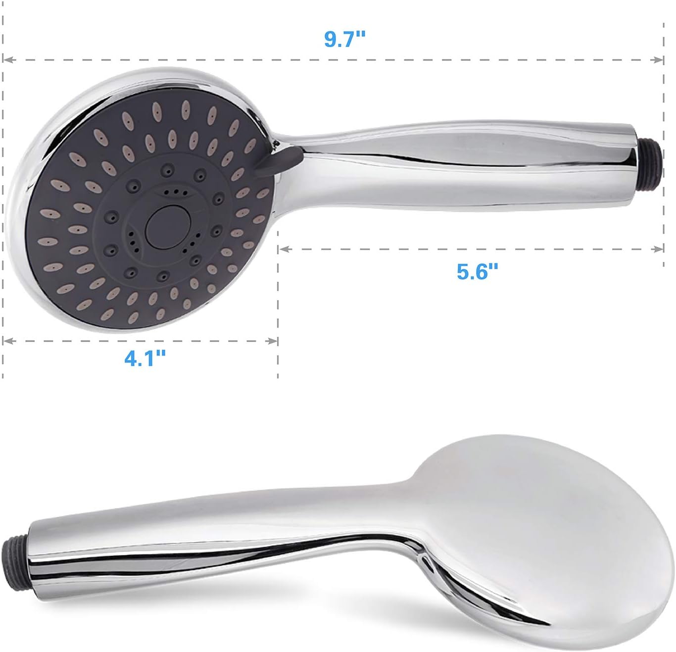 High Pressure Handheld Shower Head Briout 5-Settings Powerful Water Spray Shower Head against Low Pressure Water Flow