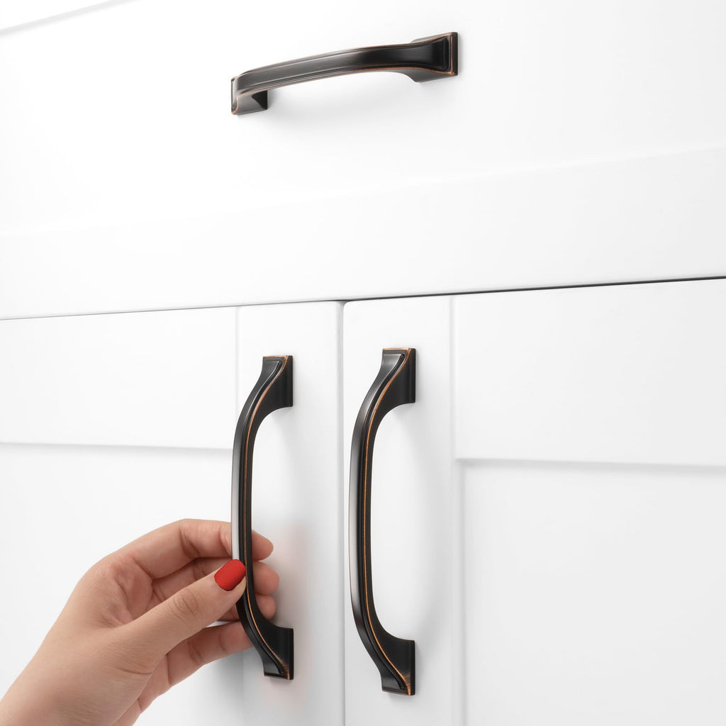 Oil Rubbed Bronze Cabinet Pulls 3-3/4 Inch Drawer Pull 10 Pack 8222