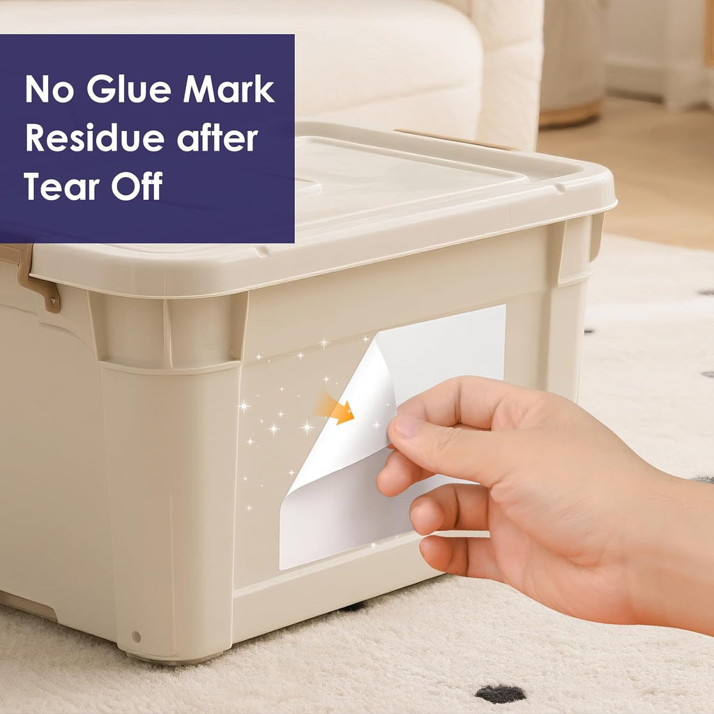 150 Pcs 6"x4" Blank Removable Labels for Storage Bins No Residue