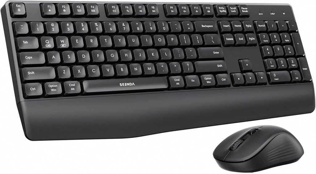 COE200 Wireless Bluetooth Keyboard and Mouse Combo with Wrist Rest | USB/Bluetooth multi-device switching, quiet keys